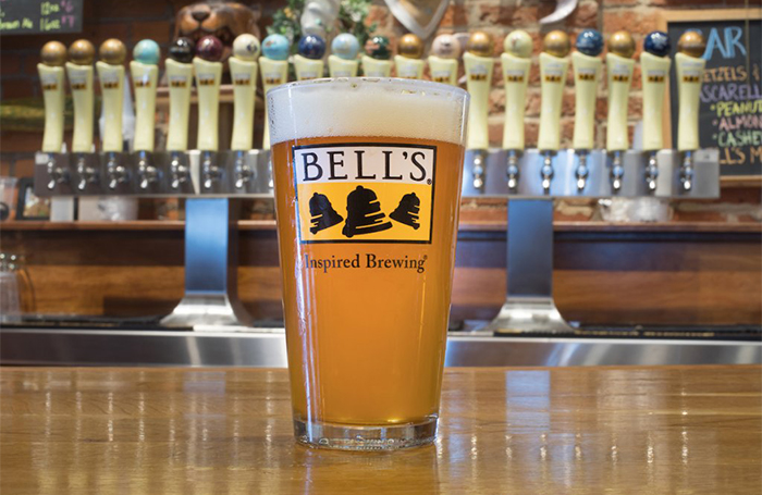 A pint of Bell's beer on the bar.